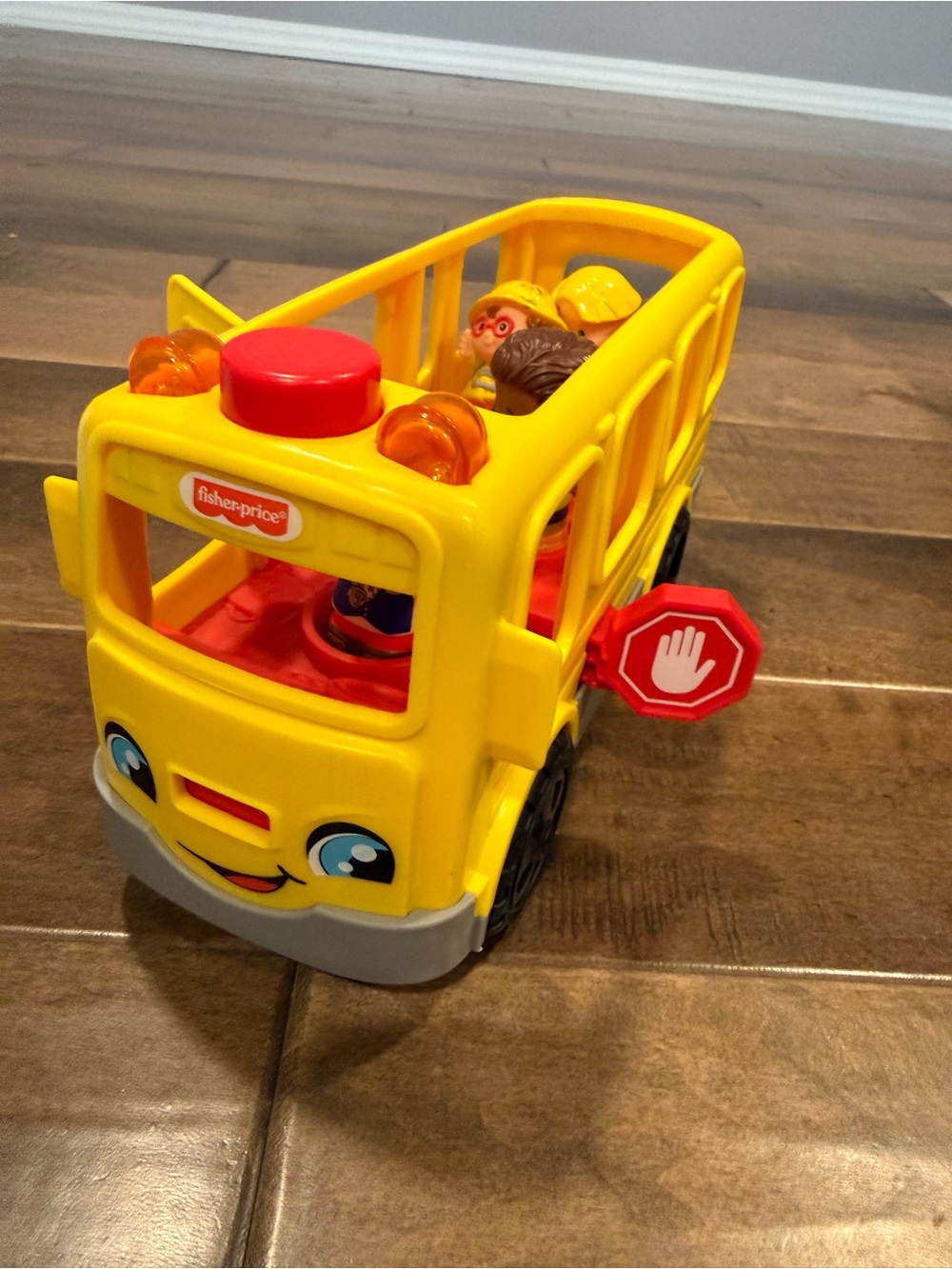 Fisher-Price Yellow School Bus Toy with Red Stop Sign